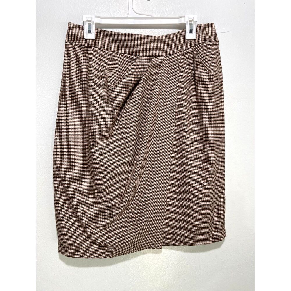 J. Mclaughlin skirt houndstooth wrap dark accademia preppy office siren women 12